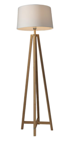 Bamboo And Linen Floor Lamp Natural 450X1520H