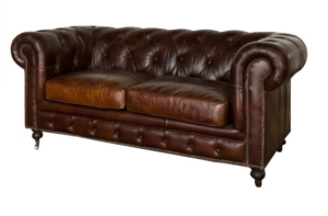 Hampton Court 2 Seater In Vintage Cigar Leather