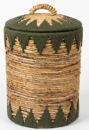 Cacti Basket Zig Zag Olive Large 40X60Cm