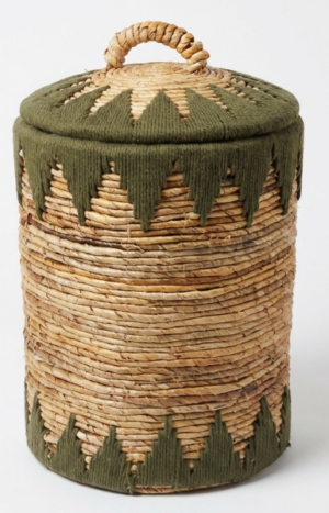 Cacti Basket Zig Zag Olive Small 30X50Cm