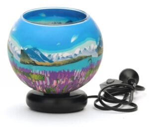 Lupins Galore Glass Electric Lamp 15X12Cm