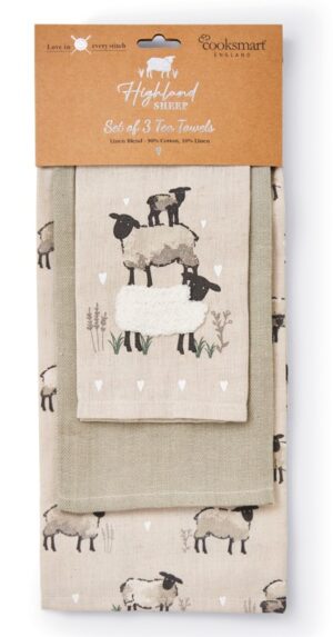 Highland Sheep 3 Pack Tea Towels