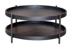 Harper Round Black Coffee Table 100X45H