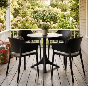 Finn Indoor Outdoor Dining Table + 4 Zoe Chairs