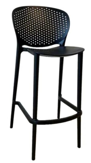 Finn Indoor Outdoor Barstool Black 535X535X1045H