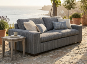 Matakana 3 Seater In Aquatic Lake Fabric Nz Made