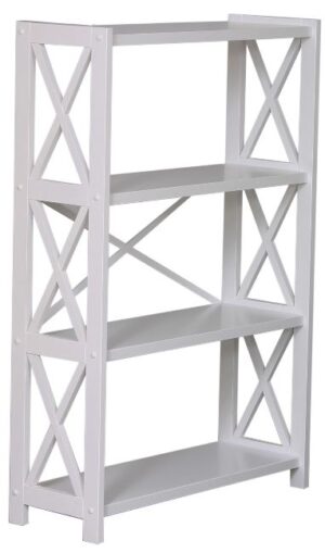 Brixton White 4 Shelf Bookcase 800X300X1230H