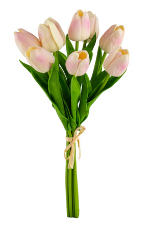 Tulips 9 Stem Bunch Artificial Plant Pink