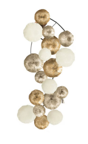 Gold And White Accent Metal Wall Hanging 450X1000