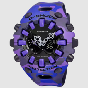 G Shock Purple Camo Digital & Analogue Watch