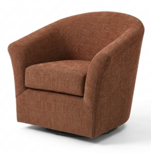 Ibis Swivel Tub Chair In Seidler Amber Fabric