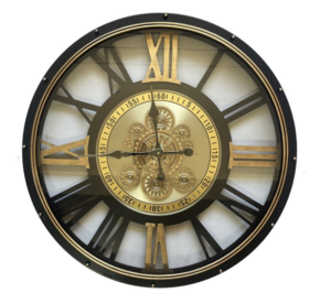 Gold X-Large Round Gear Clock 800X800X95