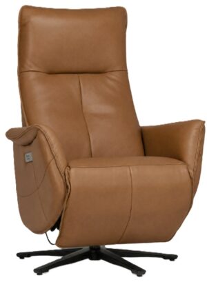 Slimline Camel Leather Electric Recliner Chair Sep