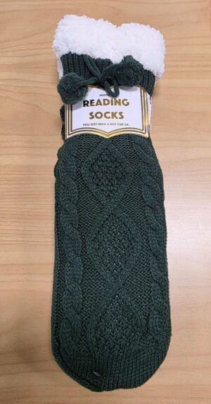 Large Reading Socks W/Sherpa Lining Forest Cable