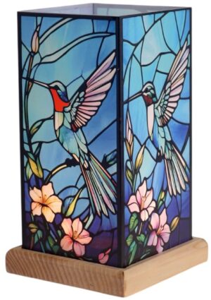 Stained Glass Effect Hummingbird Led Lamp 12X12X22