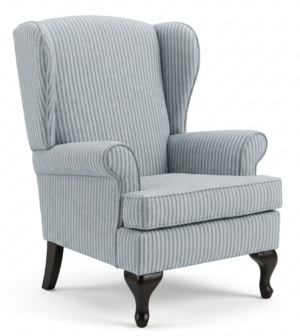 Wing Back Chair In Wa Sawyer Sky Fabric