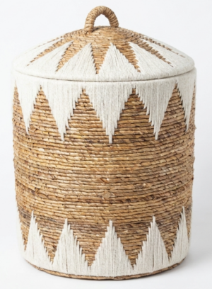 Cacti Basket Zig Zag Cream Large 40X60Cm