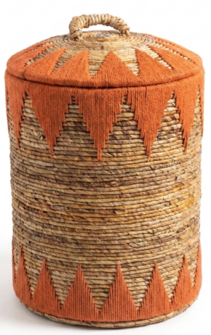 Cacti Basket Zig Zag Orange Large 40X60Cm
