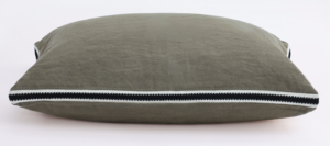 Linea Olive Linen Cotton Edged Cushion 60X40Cm