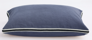Linea Indigo Linen Cotton Edged Cushion 60X40Cm