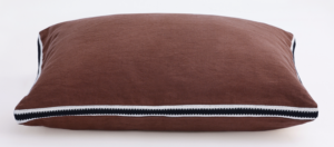 Linea Carob Linen Cotton Edged Cushion 60X40Cm