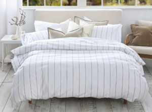 Cape Stripe Taupe 250Tc Cotton Percale King Duvet