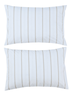 Cape Stripe Taupe 250Tc Cotton Percale Std Pillowc