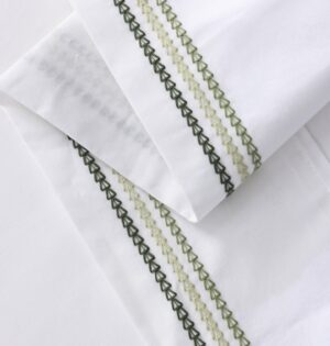 Medea 250Tc Cotton Embroidered Greens King Sheet S