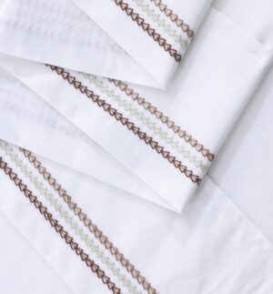 Medea 250Tc Cotton Embroidered Browns King Sheet S