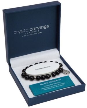 Tree Of Life Obsidian Charm Bracelet