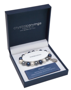 Tree Of Life Pearl Grey White Blue Charm Bracelet