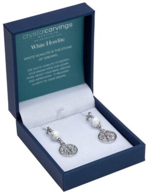 Tree Of Life White Howlite Earrings