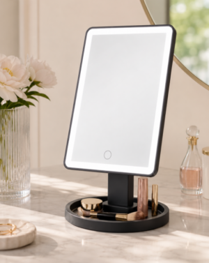 Glowstation Led Vanity Mirror W Pedestal Black