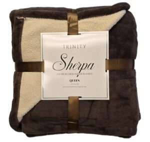 Sherpa Blanket Coral Fleece King Single 500Gram