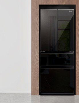 Mitsubishi Slim Black Glass French Door