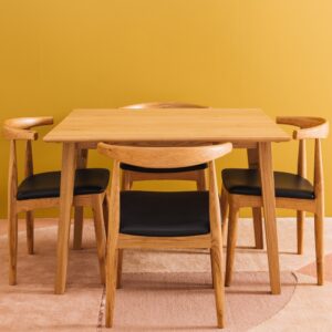 Nordik Square Drop Leaf + 4 Elbow Chairs