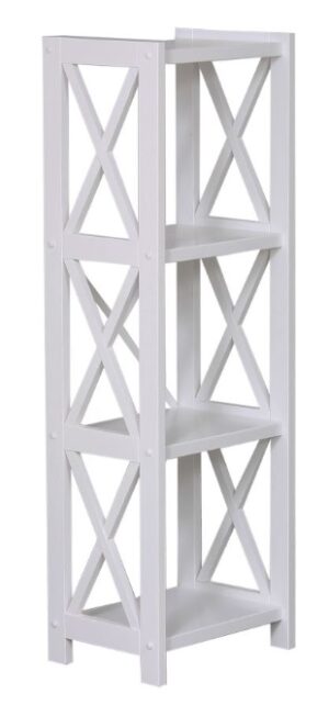 Brixton White 4 Shelf Bookcase 400X300X1230H