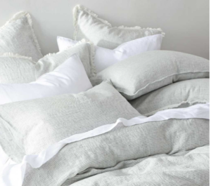 Laundered Linen Pinstripe Cloud European Pillowcas