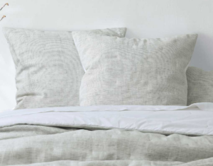 Laundered Linen Pinstripe Cloud Euro Pillowcase Se