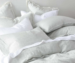 Laundered Linen Pinstripe Cloud Std Pillowcase Set