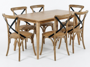 Reeves Smoked Oak 1500 Dining Table +6 Villa X-Bac