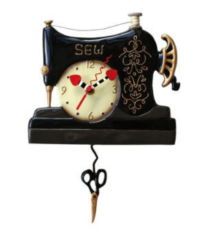 Vintage Stitch Sewing Machine Pendulum Clock 32Cm