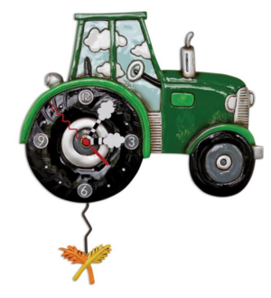 Harvest Time Tractor Pendulum Clock 31Cm