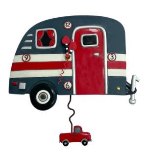 Retro Camper Life Pendulum Clock 28Cm