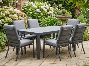 Matzo Gunmetal 2.1 Outdoor Set With 6 High Back Ch