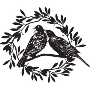 Tuis In Wreath Metal Wall Art 50X42Cm