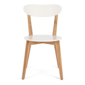 Radius White Dining Chair Oak Legs