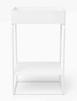White Metal Planter Square 400X400X750H