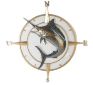 Compass Marlin Metal Wall Art 107X106Cm
