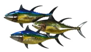 Triple Tuna Metal Wall Art 40X74Cm